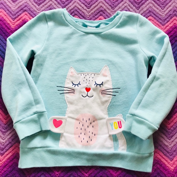 (2) Carter’s Spring Butterfly Shirt Cat Sweatshirt - Picture 4 of 6